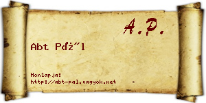 Abt Pál névjegykártya